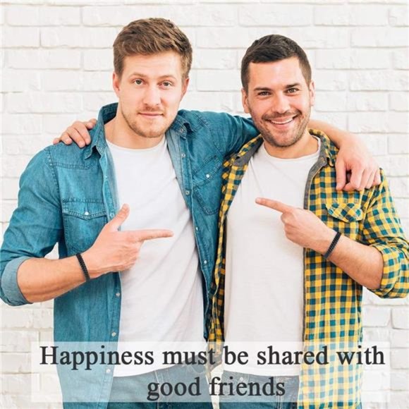 Handmade Braided Unisex Friendship Bracelets Distance Matching Bracelet 2 Pcs - Picture 2 of 7